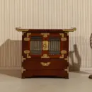 Mingyune Traditional Korean Lattice Cabinet with Secret Drawer