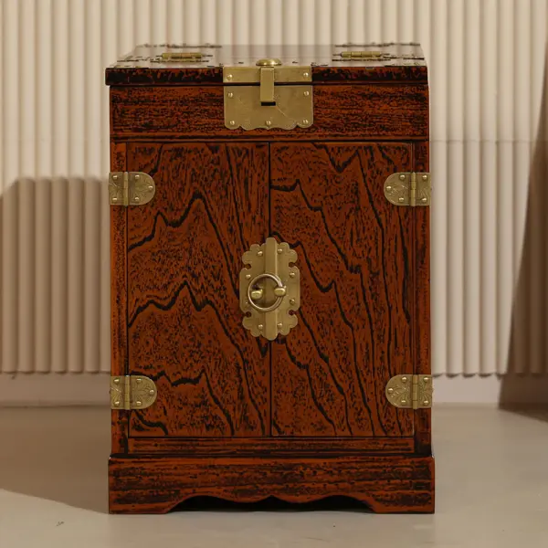 Mingyune Classic Korean Antique Wooden Vanity with Cabinet Doors