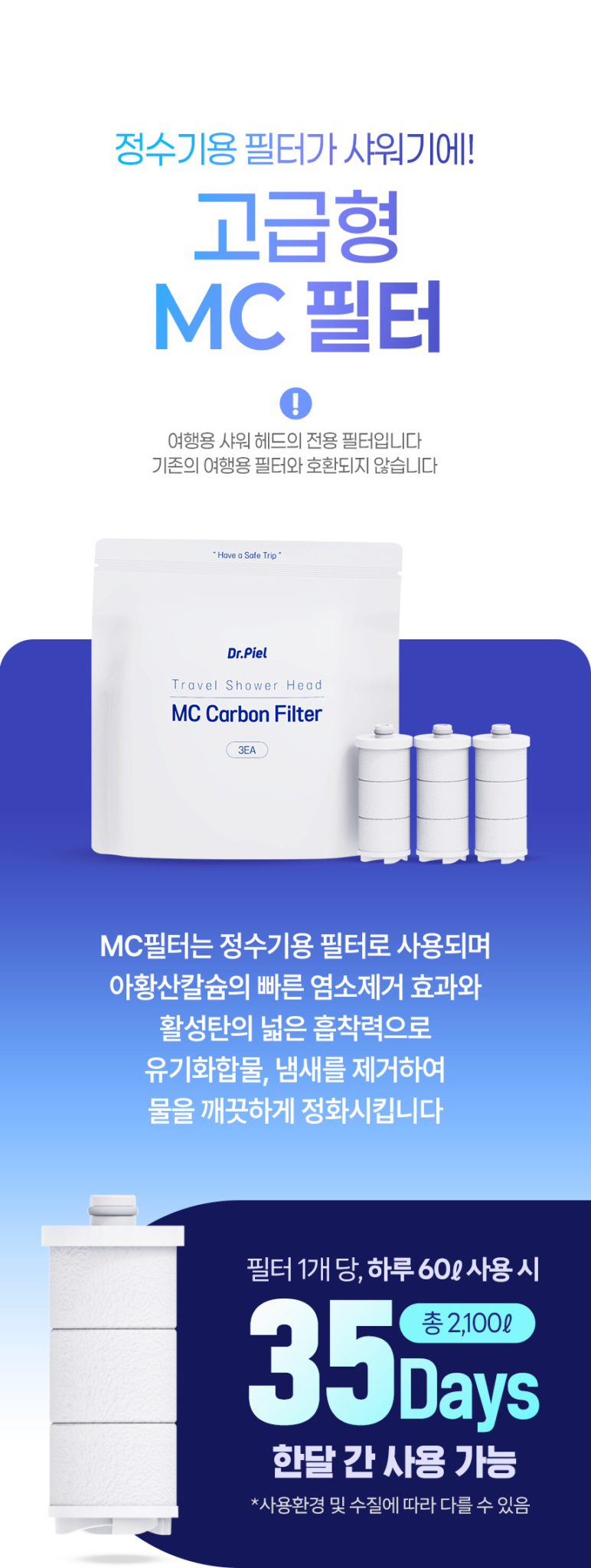 Dr.PIEL Ultra Slim Travel Shower Head in action