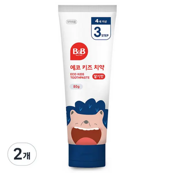 B&B Eco Kids Toothpaste Strawberry Flavor 80g+80g