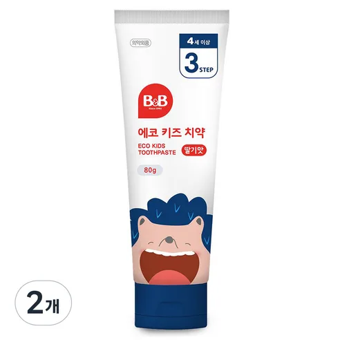 B&B Eco Kids Toothpaste Strawberry Flavor 80g+80g