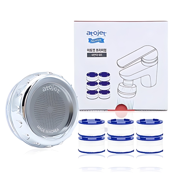 Atojet On/Off Filter Shower Head + Refill Filters 6pcs Set