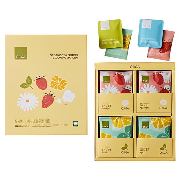 ORGA Whole Foods Organic Tea Edition Blooming Garden Gift Set (Yuzu Mint Tea + Strawberry Chamomile Tea)