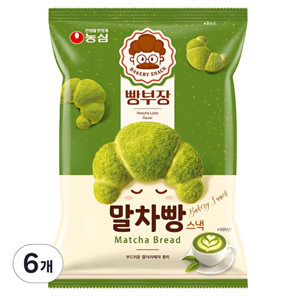 Bbangbujang Matcha Bread Snack 55g*6 Pack