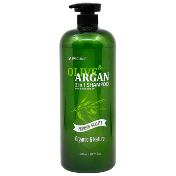 3W CLINIC Olive & Argan 2 in 1 Shampoo 1500ml