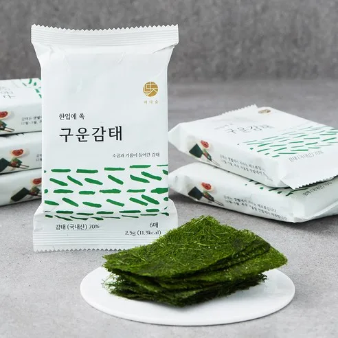 Badasoop Bite-Sized Roasted Gamtae Seaweed 2.5g x 6 Packs