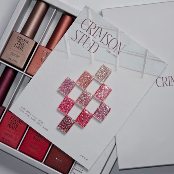 FROM THE NAIL CRIMSON STUD Reflective Glitter Gel Series 9pcs Set