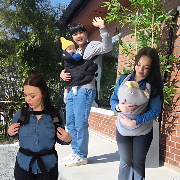 HN Hyeonudotcom Korean Air Mesh Baby Carrier Podaegi with Neck Support and Buckle Belt