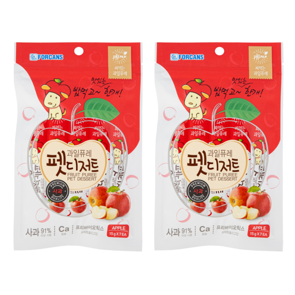 Forcans Organic Fruit Puree Pet Dessert 105g 2 Pack - Dog Treat Squeezable Snack