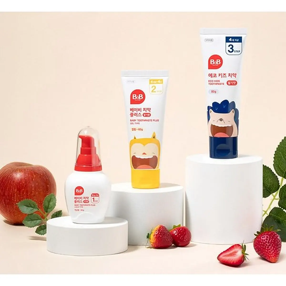 B&B Baby Liquid Toothpaste Apple Flavor 80g - Fluoride-free Safe for Swallowing