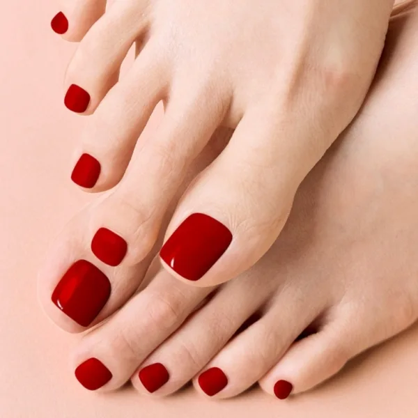 Ohora P Basic Pedicure No.4 - Red Semi-Cure Gel Nail