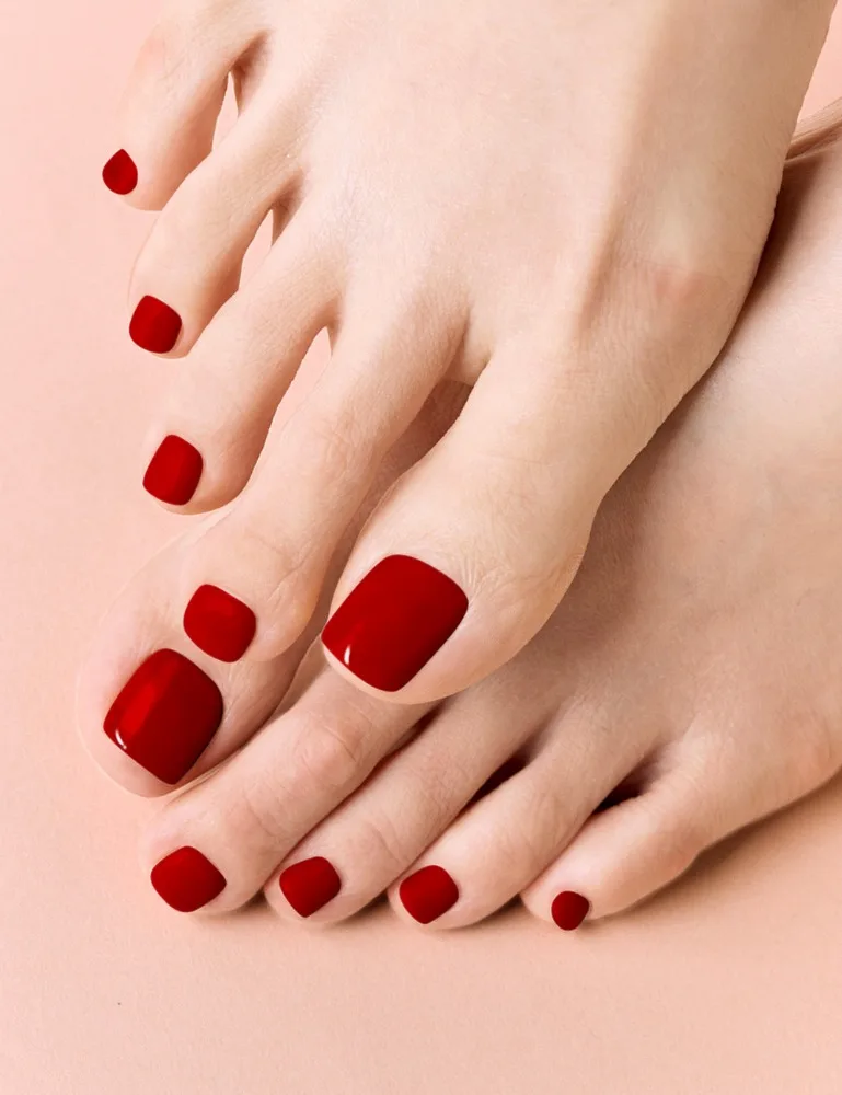 Ohora P Basic Pedicure No.4 - Red Semi-Cure Gel Nail