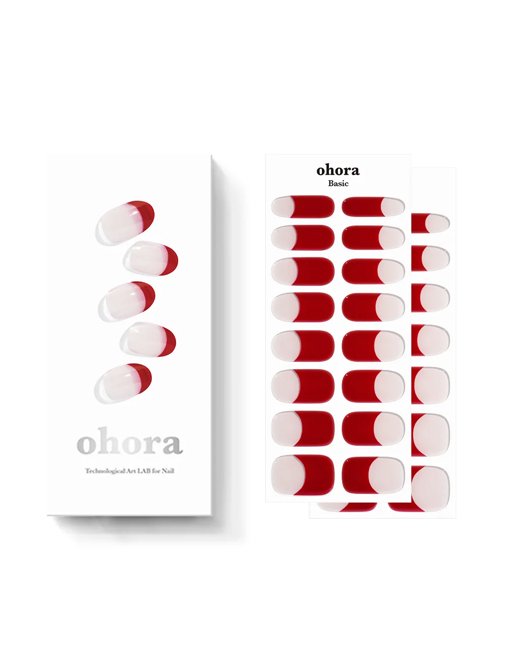 Ohora N Ruby French Nails - Semi-Cured Gel Nail Strips - Image 3