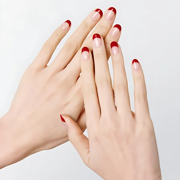 Ohora N Ruby French Nails - Semi-Cured Gel Nail Strips