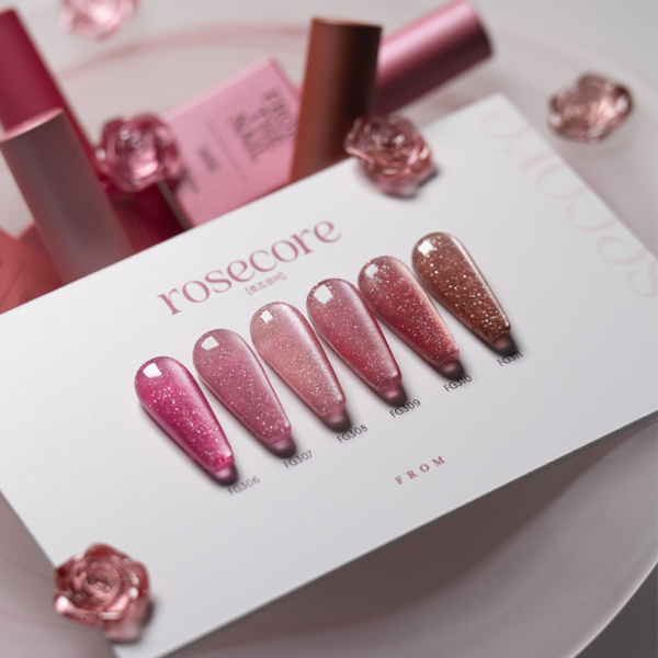 From The Nail Rosecore Glitter Magnet Gel Series Set 6pcs