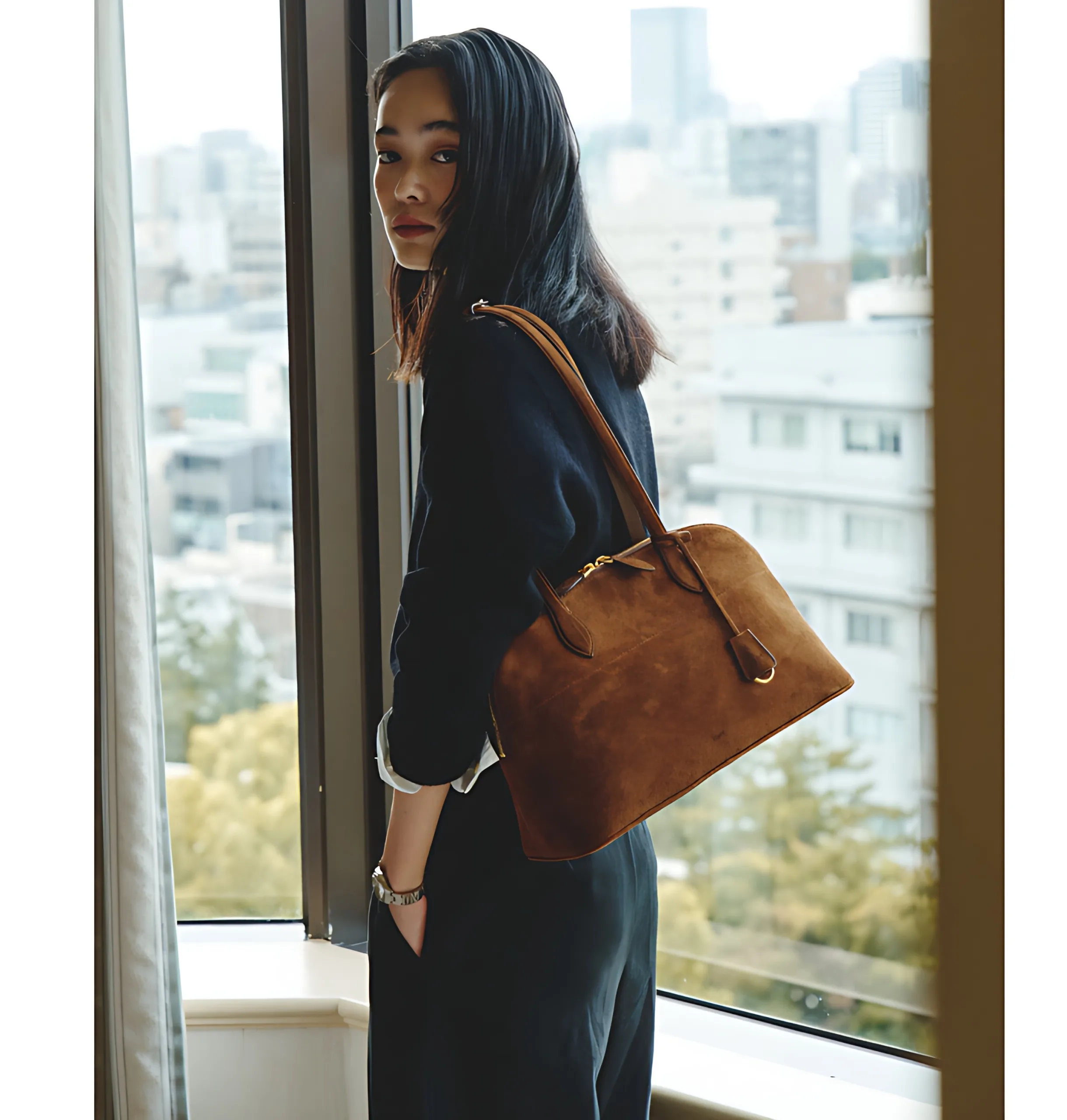 HERVE Mare Bag - Exclusive Cow Leather Shoulder Bag