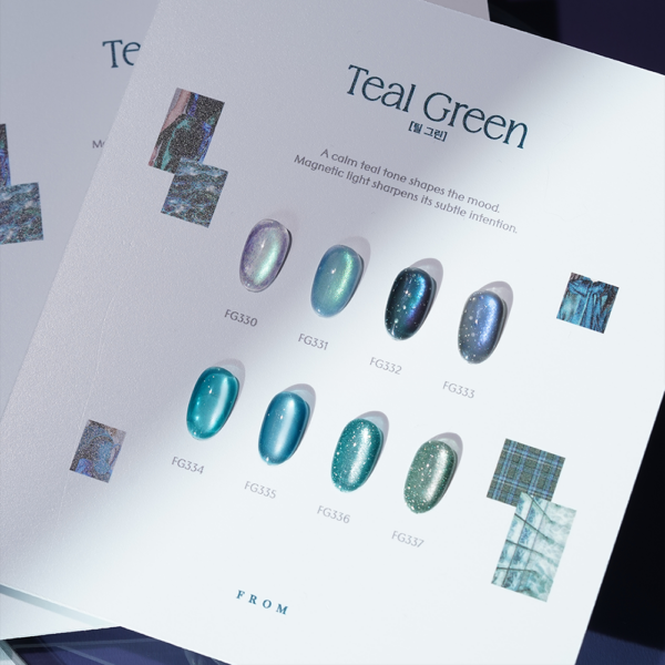 From The Nail Teal Green Glitter Magnet Gel Series Set 8pcs