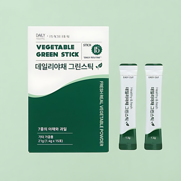 Daily Routine Organic Vegetable Green Stick 7 Types Freeze-Dried Vegan 21g (15 Sticks)