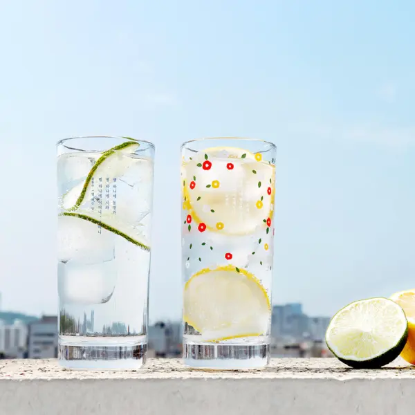 Book Friends Korean Literature Highball Glass - Home Café Illustrated Glass, 230 ml