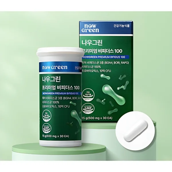 NOWGREEN Premium Bifidus 100 Probiotics 30 Tablets 2Packets (60 Tablets Total)