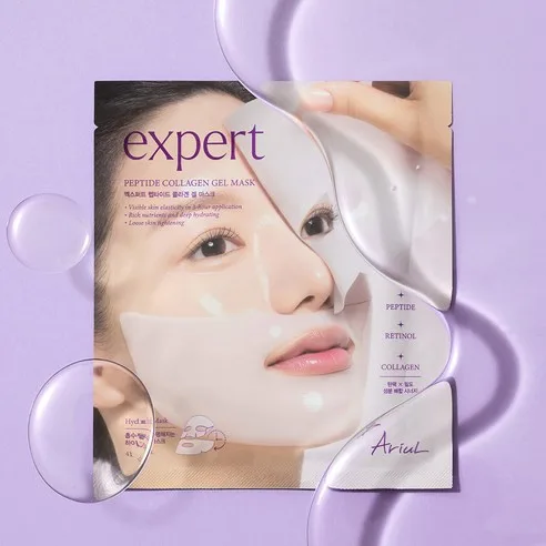 AriuL Expert Peptide Collagen Retinol Gel Mask 4 Sheets x 2 Pack (8 Sheets Total) - Firming & Anti-Aging Hydrogel Mask - Image 2