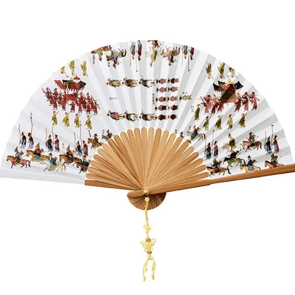 Korean Traditional Uigwe Fan - National Museum Handmade Hanji Bamboo Folding Fan