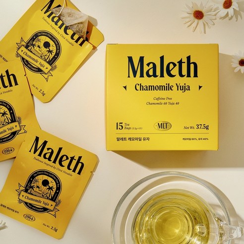 Mallet Chamomile Tea Bags with Goheung Yuzu Individual Packaging 2.5g*15sticks - Image 2