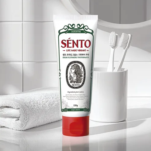 Sento Prime High Fluoride Bad Breath Care Toothpaste Aqua Mint 120g x 4 - Image 2