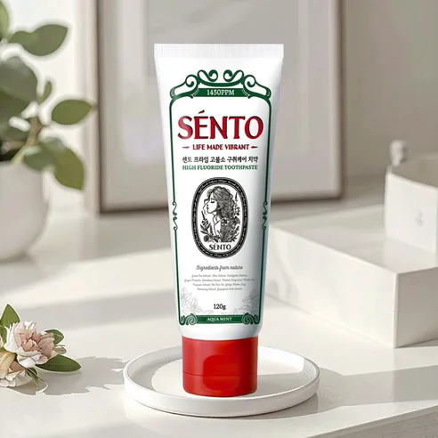Sento Prime High Fluoride Bad Breath Care Toothpaste Aqua Mint 120g x 4 - Image 3