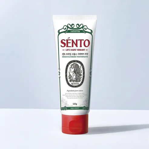 Sento Prime High Fluoride Bad Breath Care Toothpaste Aqua Mint 120g x 4 - Image 5