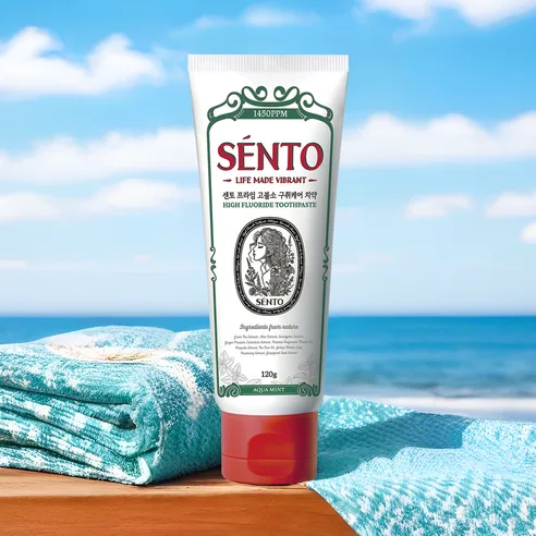 Sento Prime High Fluoride Bad Breath Care Toothpaste Aqua Mint 120g x 4 - Image 6