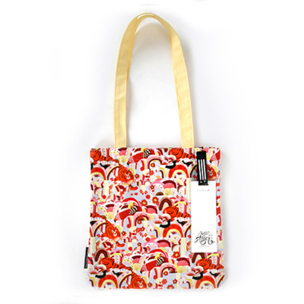 National Museum of Korea Red Tiger Canvas Eco Bag - Traditional Korean Folk Art Muts