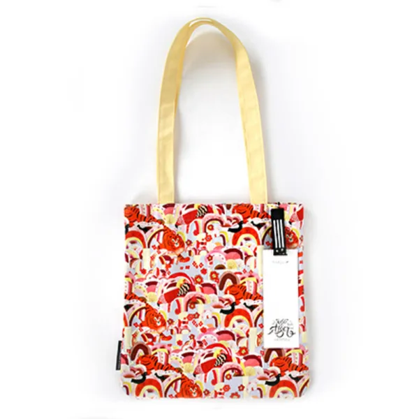 National Museum of Korea Red Tiger Canvas Eco Bag - Traditional Korean Folk Art Muts
