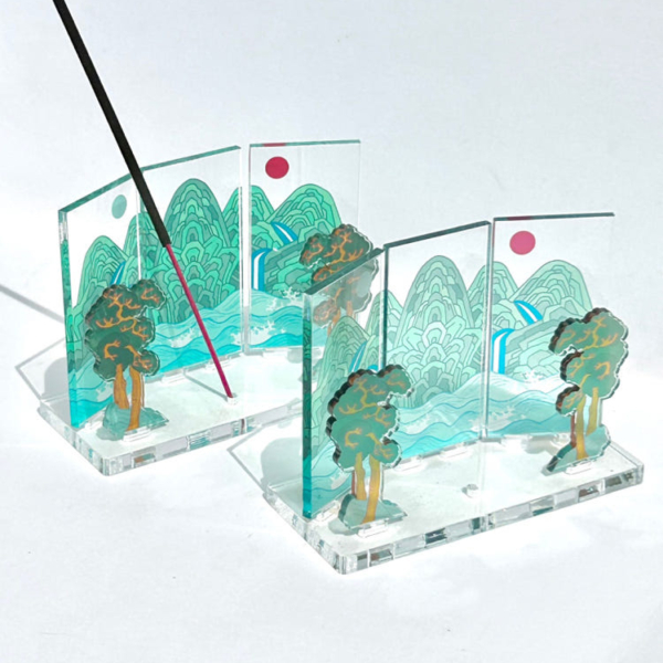 Korean Folk Village Ilwolobongdo Byeongpung (Folding Screen Holder) Incense Holder