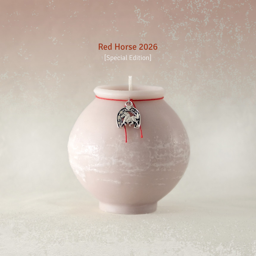 Eunjo Mansion 'Red Horse' Dalhangari Object Candle - 2026 Special Edition Korean Souvenir Detail