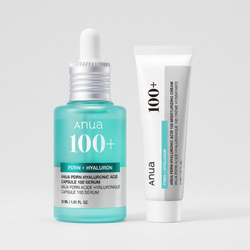 ANUA PDRN Hyaluronic Capsule 100 Serum 30mL + PDRN Hyaluronic 100 Moisture Cream 30mL Set - Basic Skincare Set