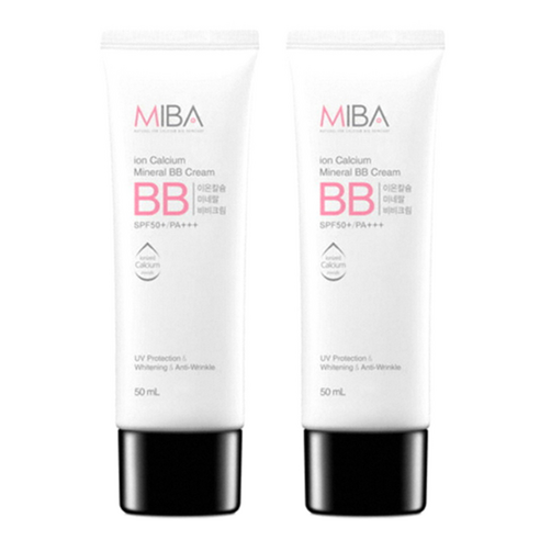 MIBA Ion Calcium Mineral BB Cream SPF50+ PA+++ 50ml x 2pcs