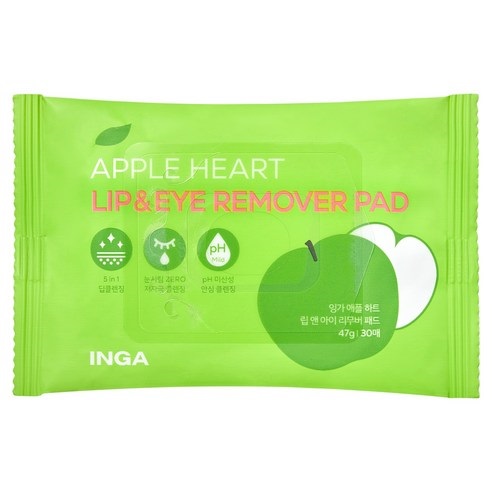 INGA Apple Heart Lip & Eye Remover Pad 30p - Image 3