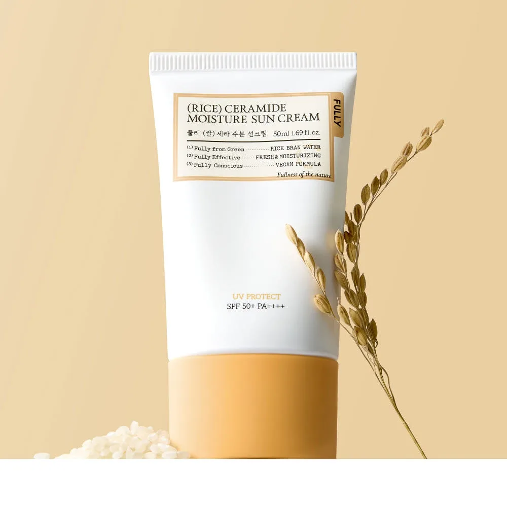 FULLY (Rice) Ceramide Moisture Sun Cream SPF50+ PA++++ 50ml - Image 3