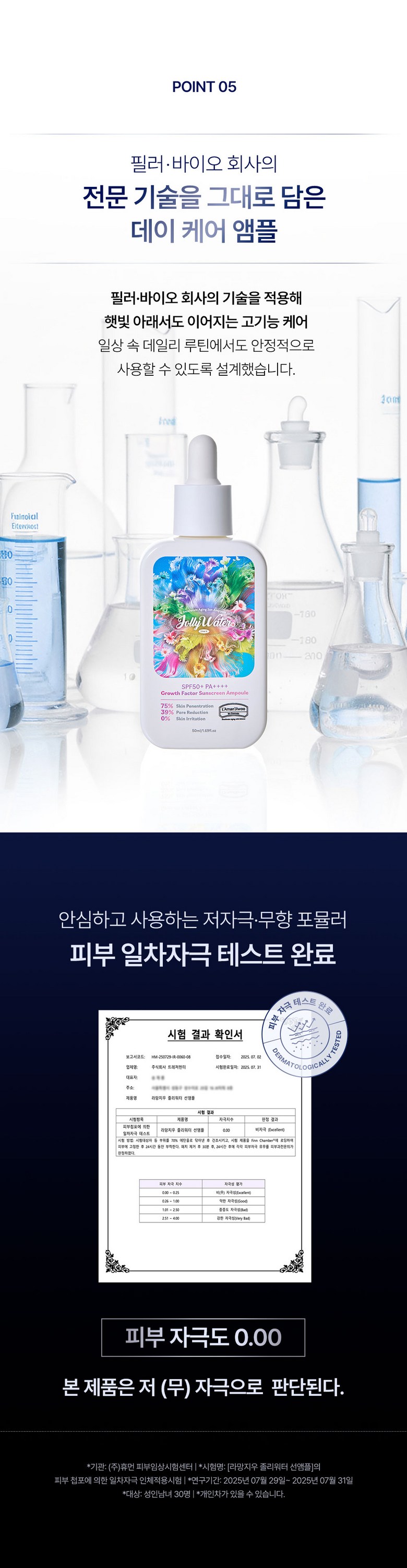 LaMangJiu Joli Water Sun Ampoule Blue EGF FGF IGF 50ml Detail