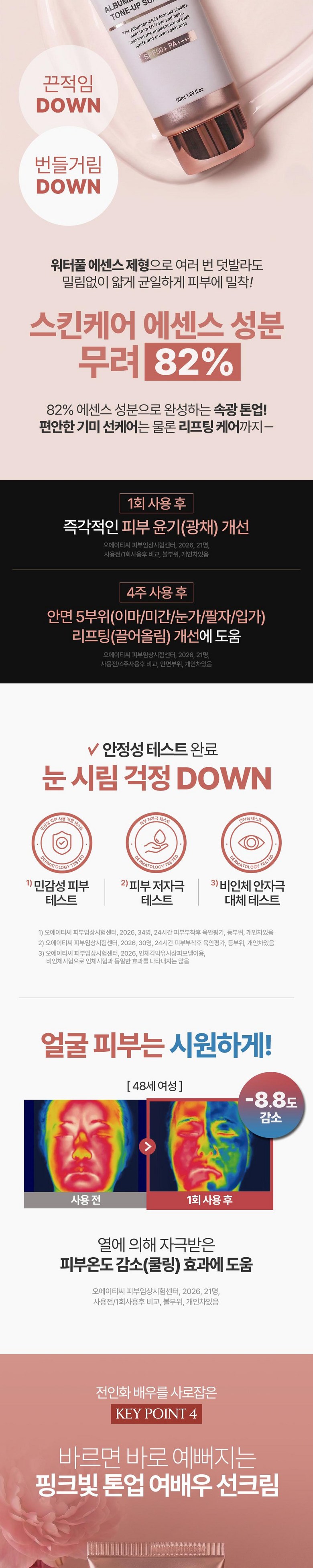 Biojin Jeon In-hwa Albumin Mela Reset Tone-Up Sun Cream SPF50+ PA++++ 50ml - Sunscreen Detail