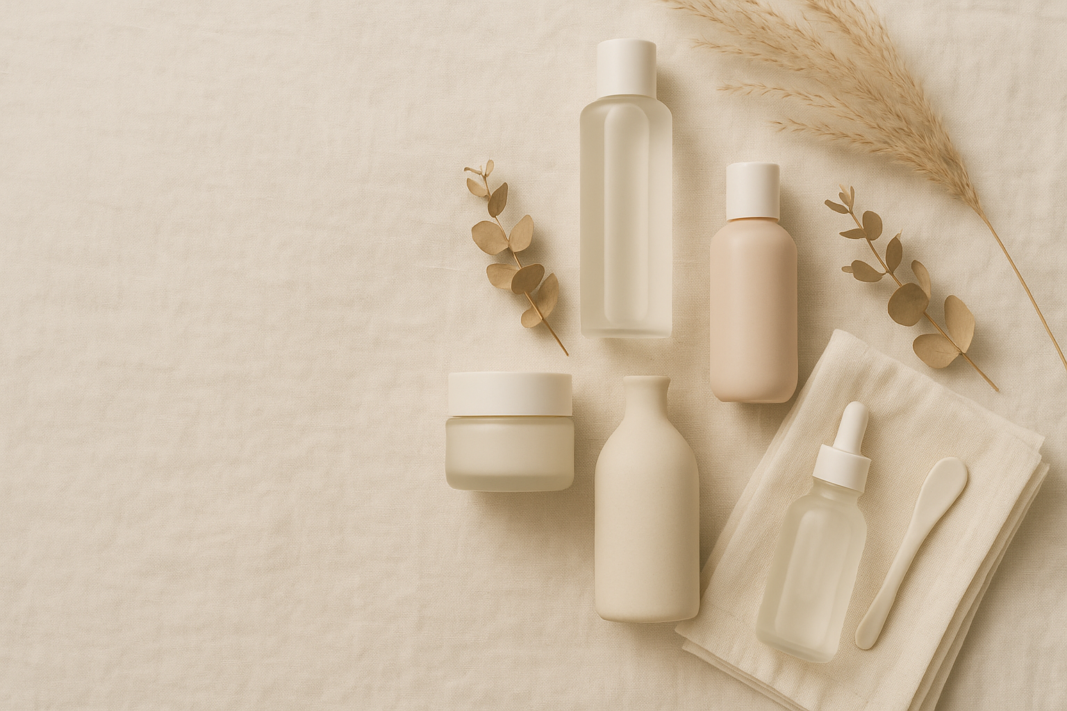 Curated Korean K-beauty essentials editorial flat lay