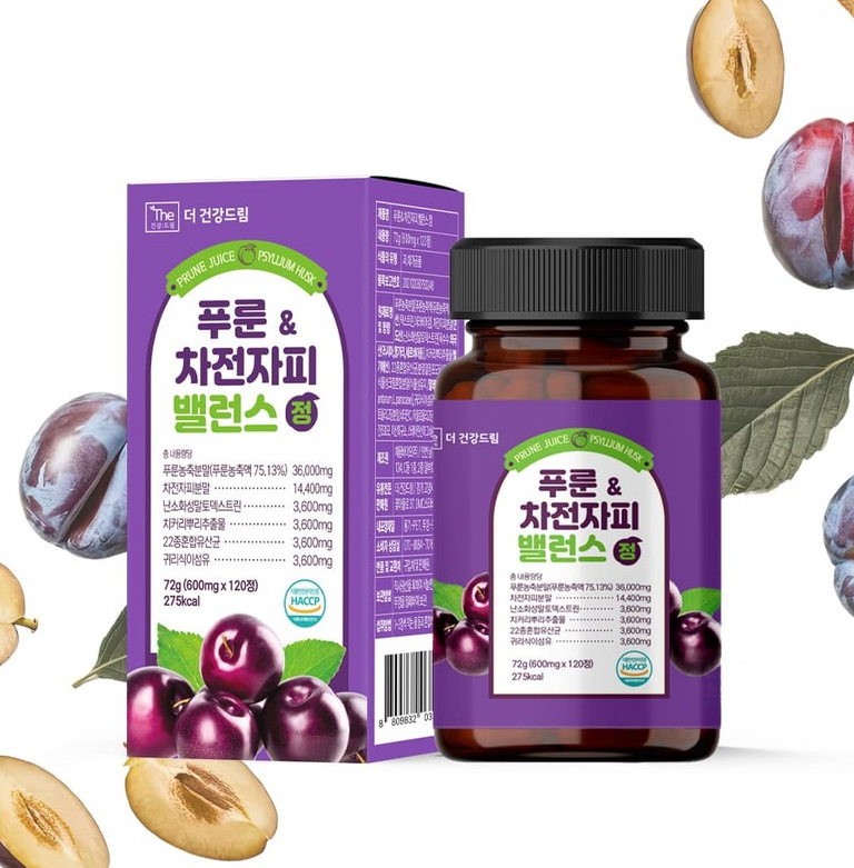The Geongang Dream Prune Psyllium Balance Tablets 120 Tablets x 3Pack - Image 4
