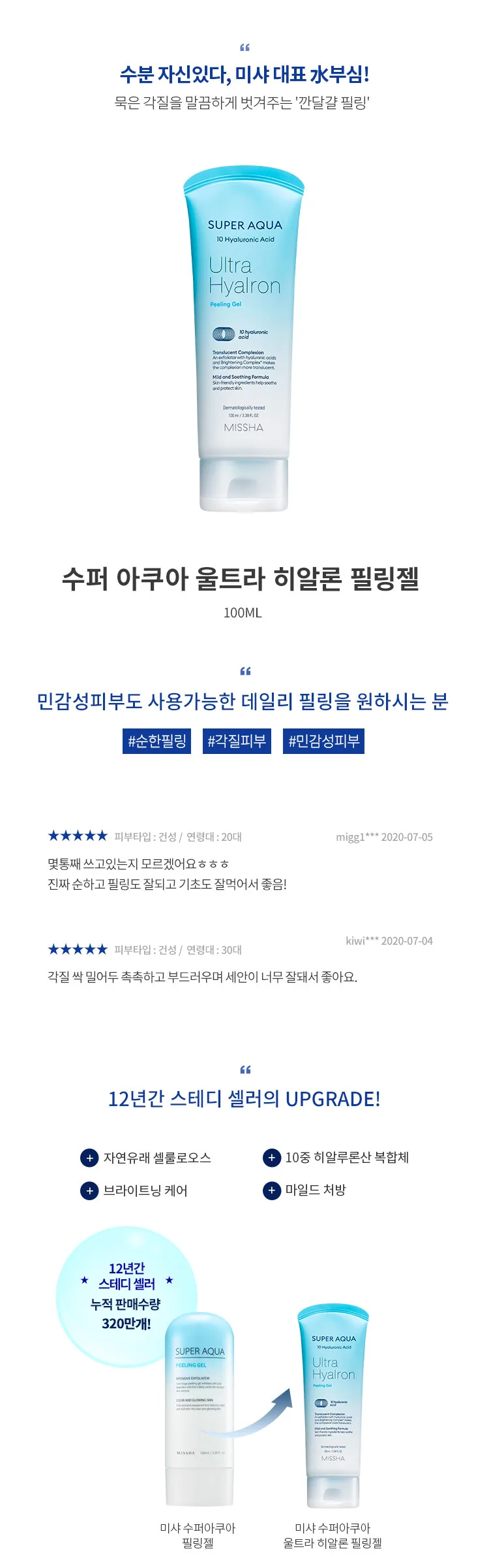 MISSHA Super Aqua Ultra Hyalron Peeling Gel 100ml Detail