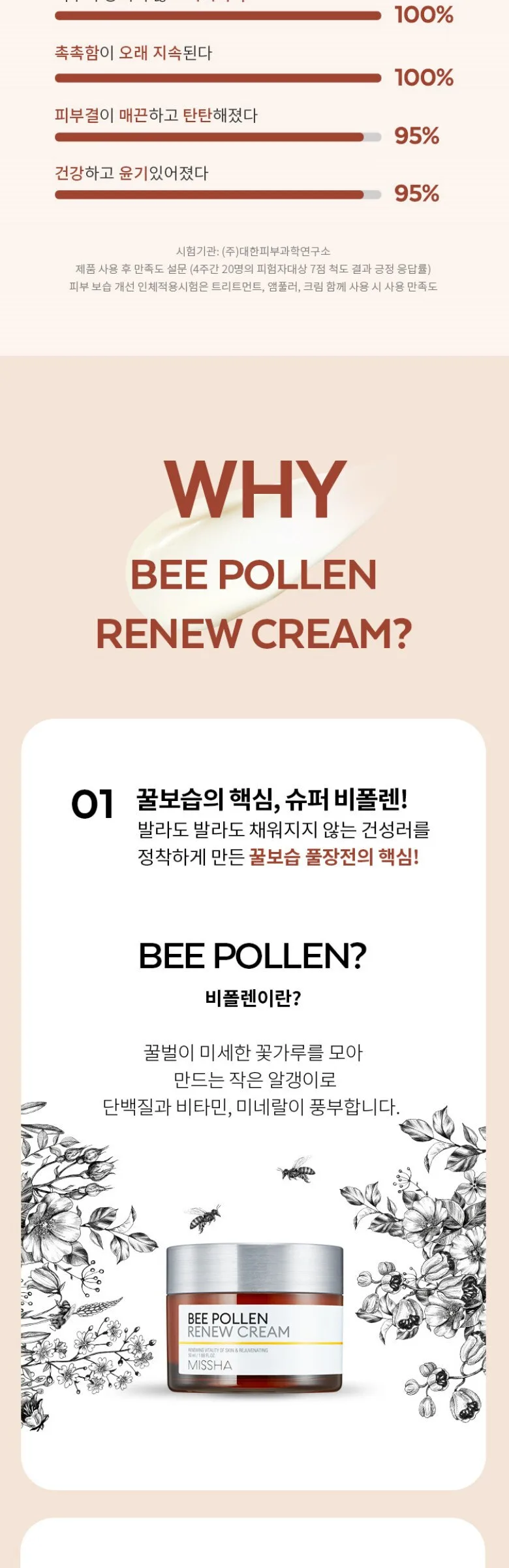 MISSHA Bee Pollen Renew Cream 50ml Detail