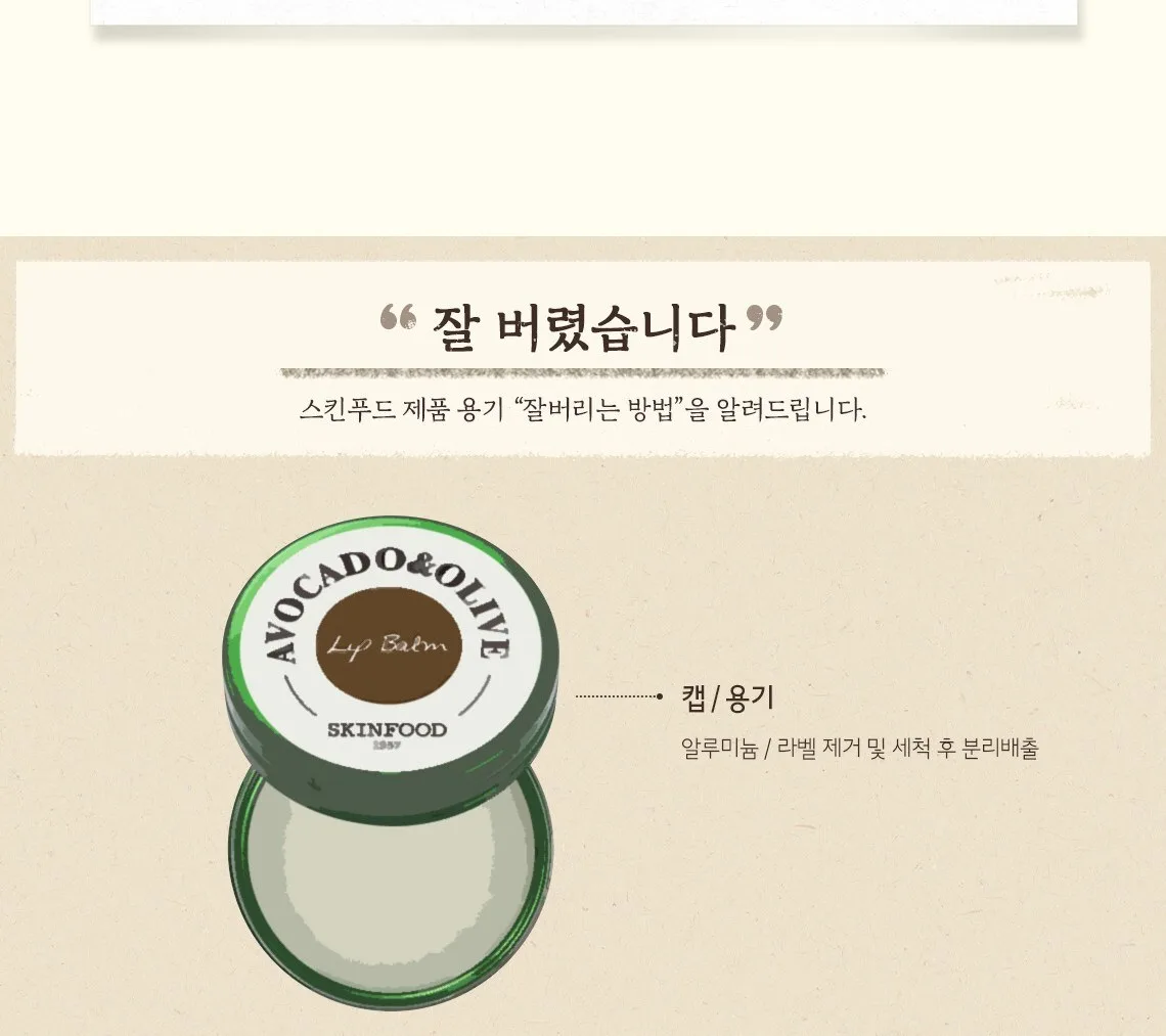 SKINFOOD Avocado and Olive Lip Balm 12g Detail