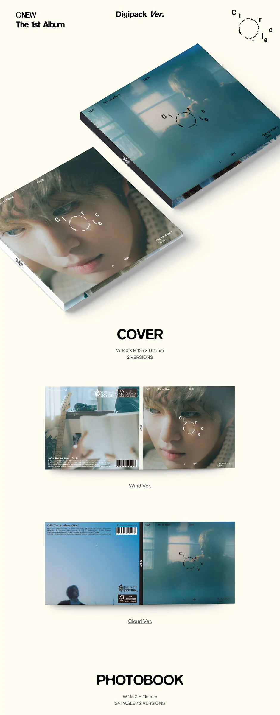 ONEW – 1st Full Album: CIRCLE (Digipack Ver.) (Random) Detail
