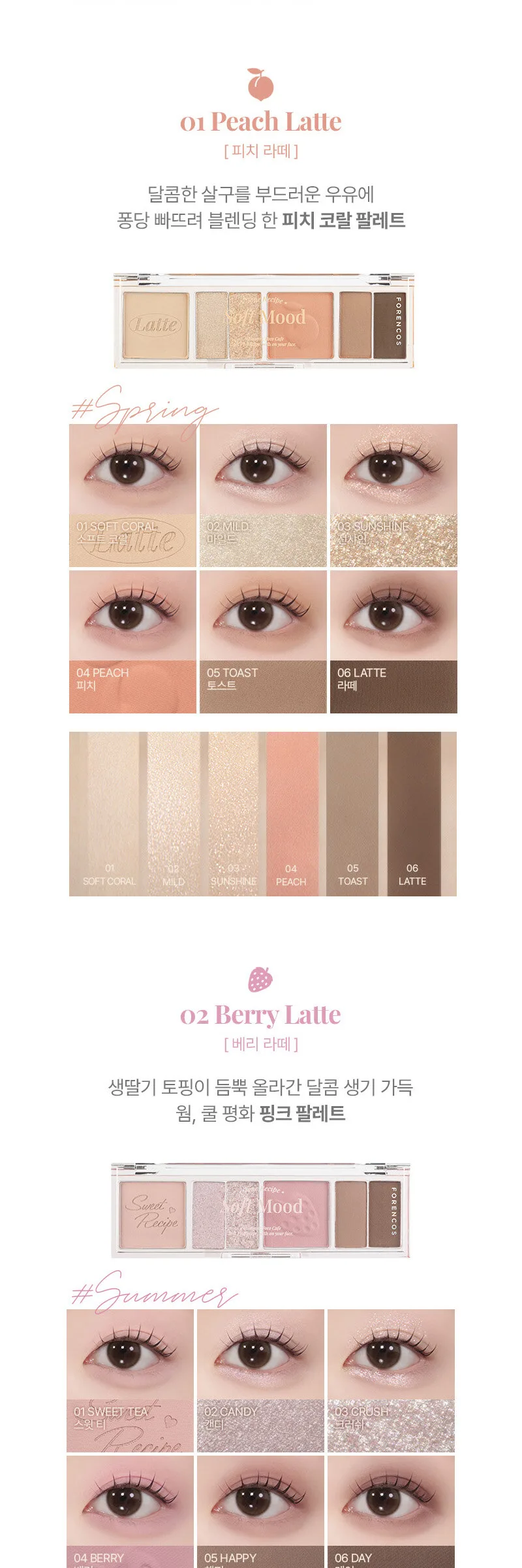FORENCOS Soft Mood Eye Palette 6.1g Detail