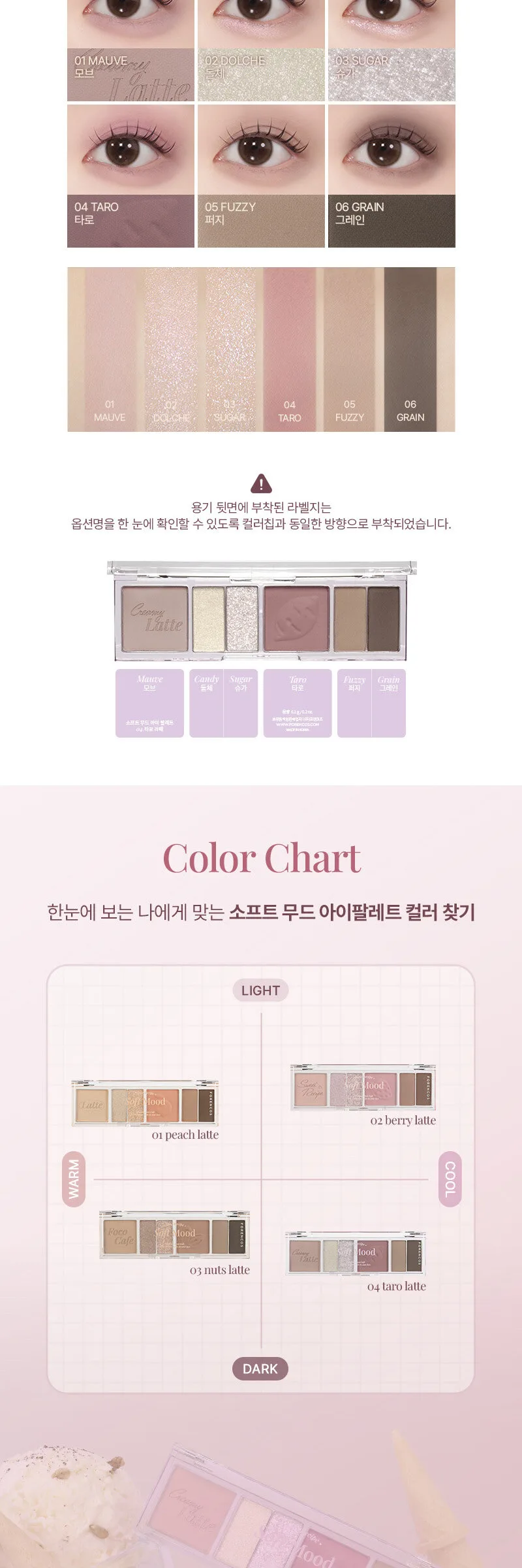 FORENCOS Soft Mood Eye Palette 6.1g Detail