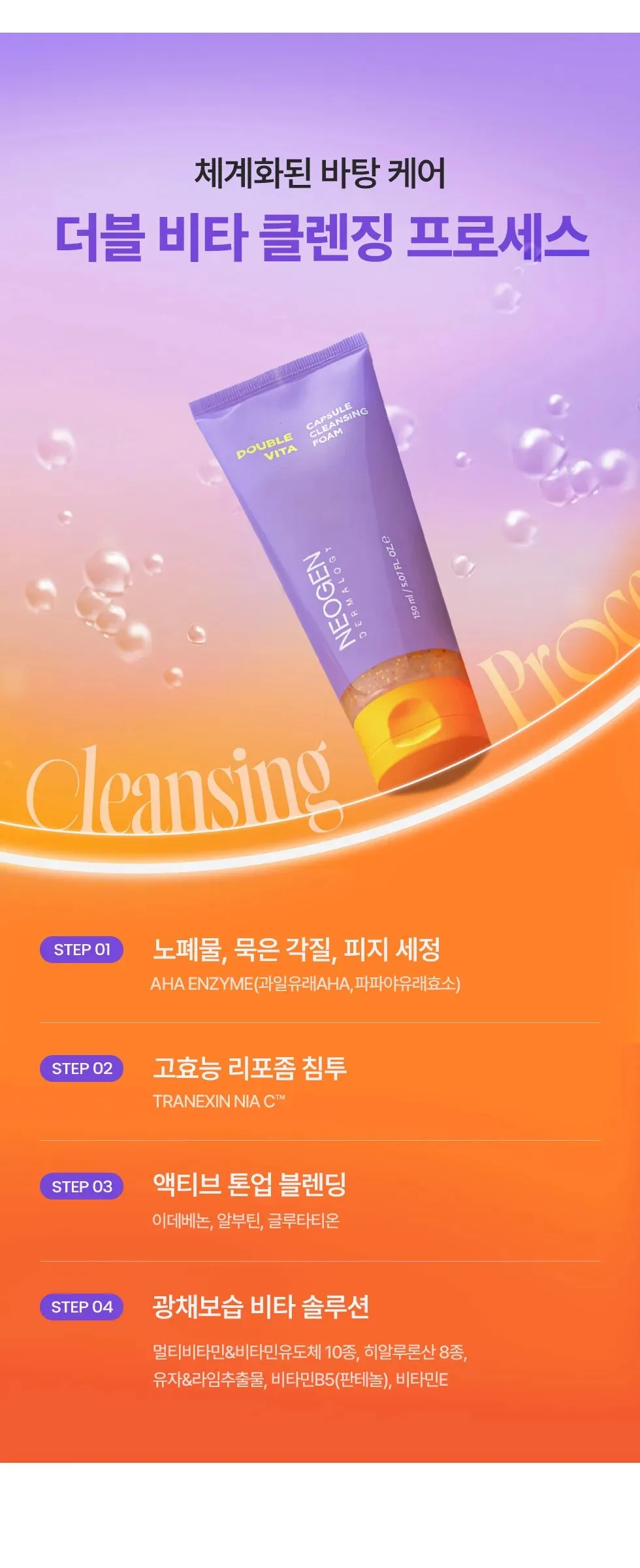 NEOGEN Dounble Vita Capsual Cleansing Foam 150ml Detail